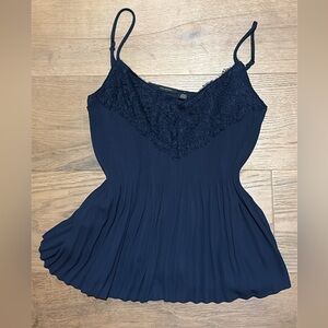 Halogen Navy Camisole with Lace Detail